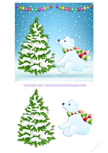 CHRISTMAS POLAR BEAR 6X6