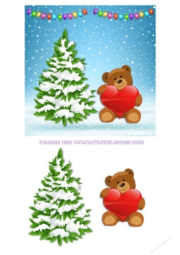 CHRISTMAS TEDDY 6X6