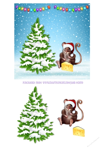 CHRISTMAS MOUSE 6X6