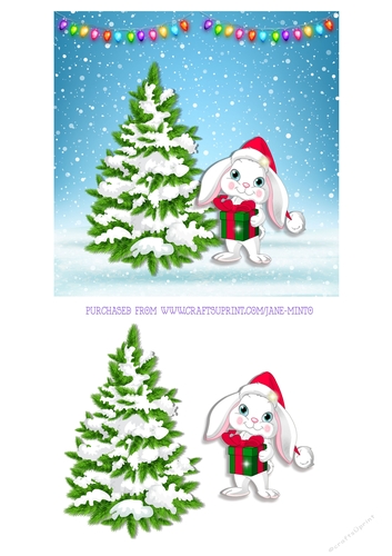 CHRISTMAS BUNNY 6X6