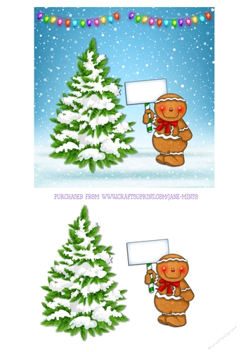 GINGERBREAD MAN WITH SIGN 6X6