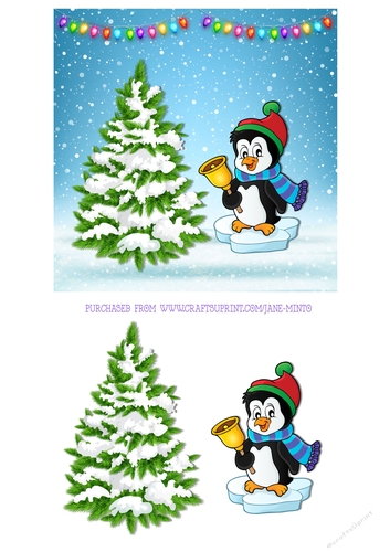 CHRISTMAS PENGUIN WITH BELL 6X6