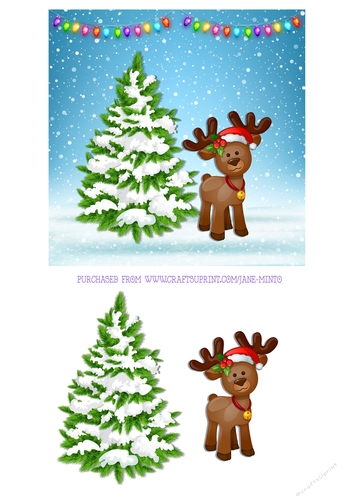 REINDEER WITH BELL 6X6
