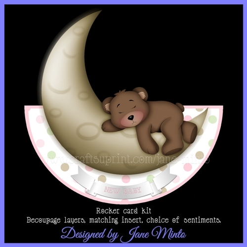 MOON BABY ROCKER CARD - PINK