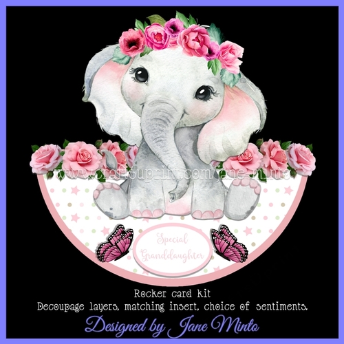 ROSE ELEPHANT ROCKER CARD