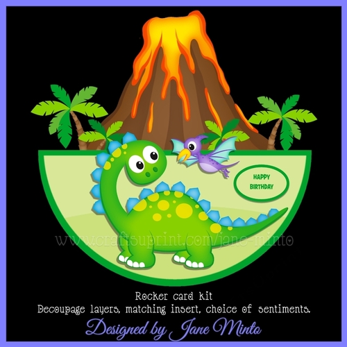 DINO VOLCANO ROCKER CARD