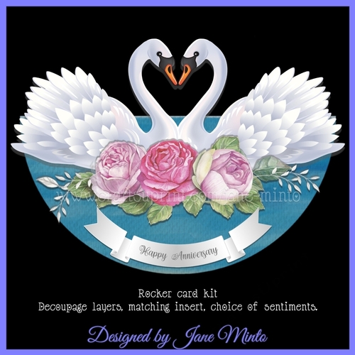 LOVE SWANS ROCKER CARD
