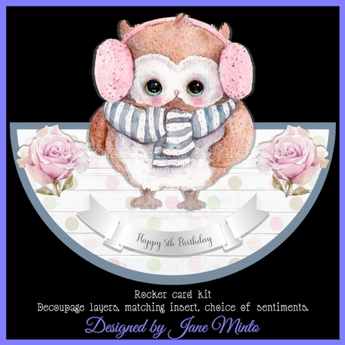 CUTE OWL ROCKER CARD