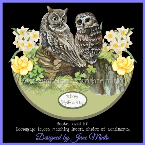 SPRING OWLS ROCKER CARD