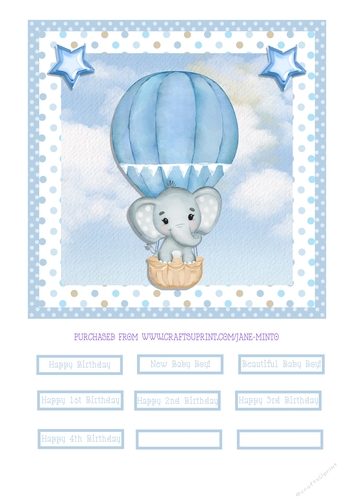 BABY BOY BALLOON QUICK CARD