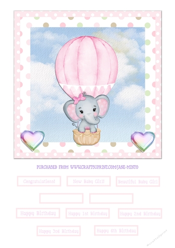 BABY GIRL BALLOON QUICK CARD