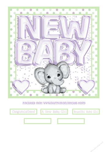 BABY GIRL LILAC QUICK CARD
