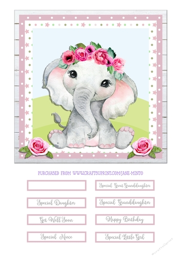 ROSE ELEPHANT QUICK CARD