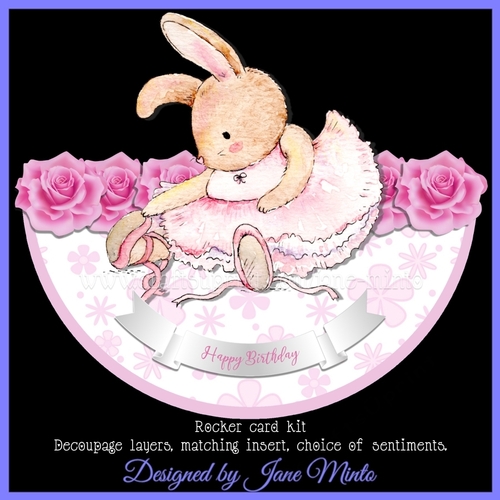 BALLERINA BUNNY ROCKER CARD