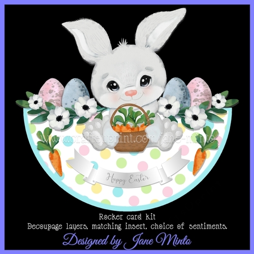 BUNNY EGGS & CARROTS ROCKER CARD