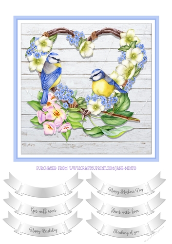 BLUE TIT HEART QUICK CARD