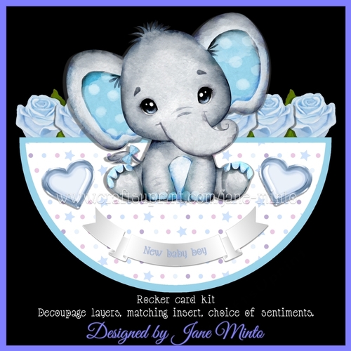 BABY BOY ROCKER CARD