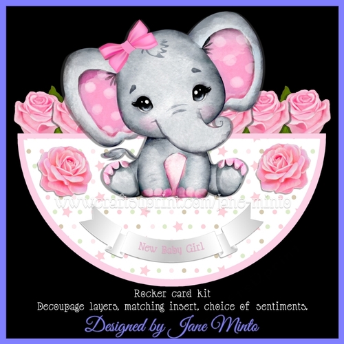 BABY GIRL ROCKER CARD