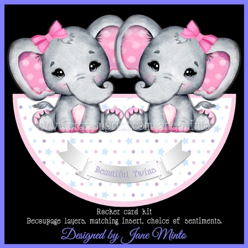 TWIN GIRLS ROCKER CARD