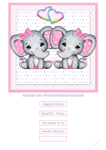 TWIN GIRLS quick card