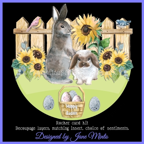 SUNFLOWER BUNNIES rocker card