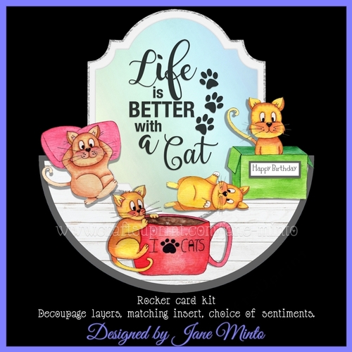BETTER WITH A CAT - rocker card