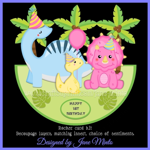 BIRTHDAY DINOSAURS ROCKER CARD