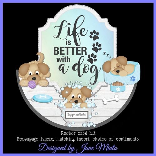 BETTER WITH A DOG rocker card