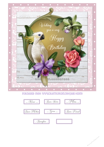 COCKATOO BIRTHDAY quick card