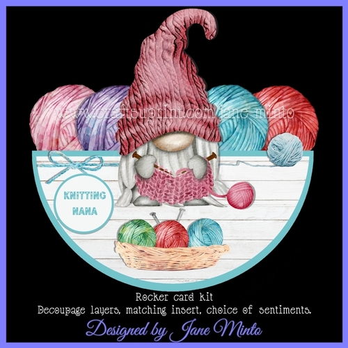 KNITTING GNOME rocker card