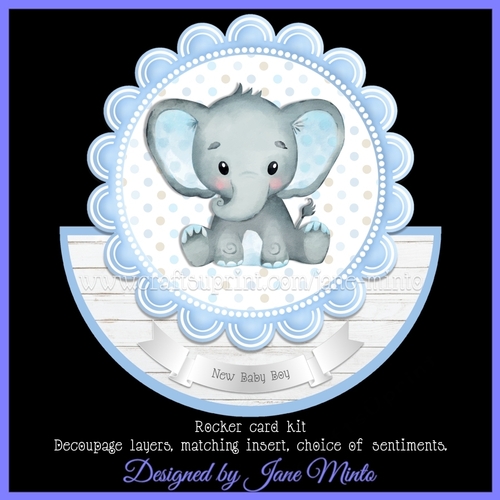BABY BOY rocker card