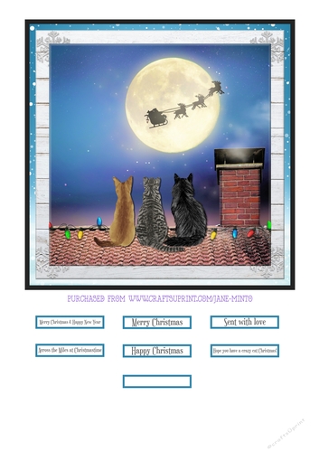 CHRISTMAS EVE CATS quick card