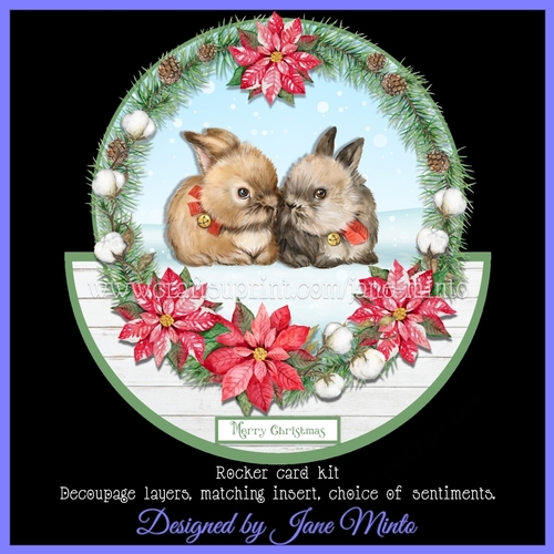 CHRISTMAS BUNNIES rocker card