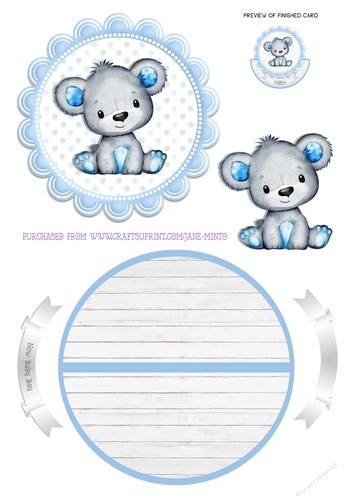 BAB BOY TEDDY rocker card 