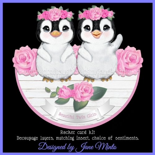 TWIN GIRLS rocker card