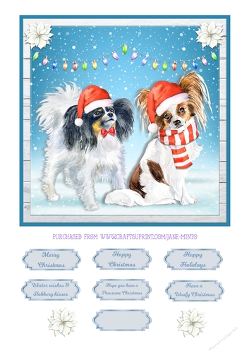 CHRISTMAS PAPILLONS quick card