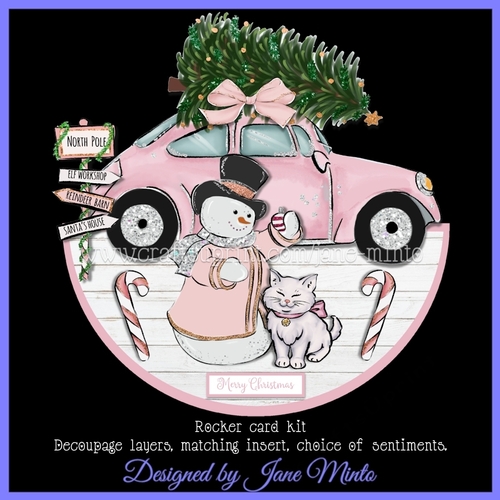 PINK CHRISTMAS rocker card