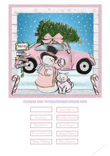 PINK CHRISTMAS quick card