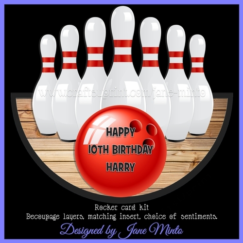 personalised TENPIN BOWLING rocker card