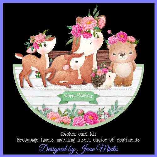 DEER FRIENDS rocker card