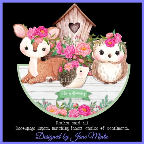 SPRING FOREST FRIENDS rocker card