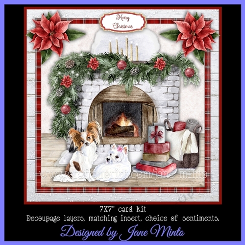 CHRISTMAS DOGS - PAPILLON & TERRIER