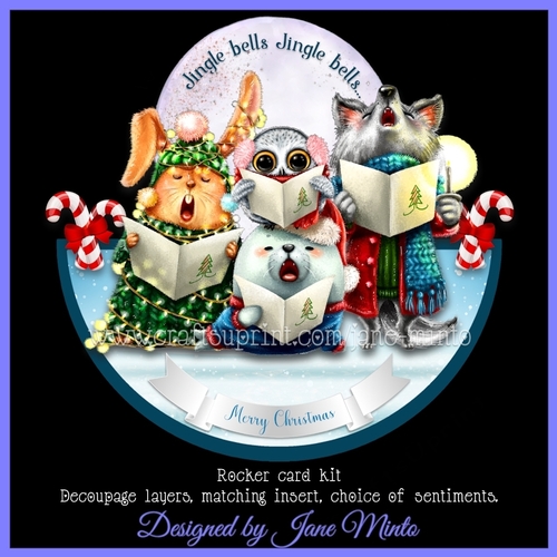 CHRISTMAS CAROL SINGERS rocker card