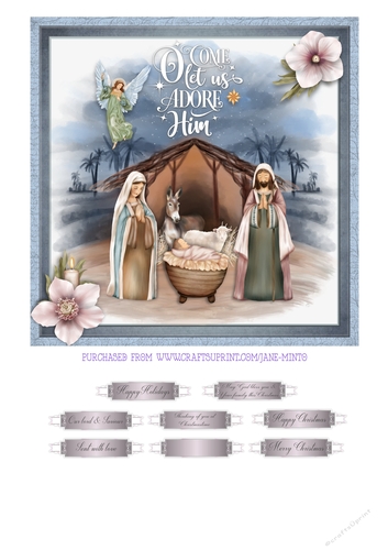 OH COME LET US ADORE HIM - quick card