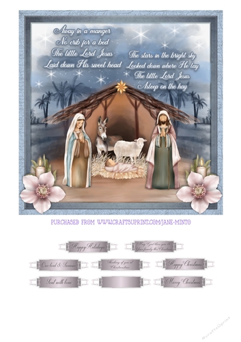 AWAY IN A MANGER quick card