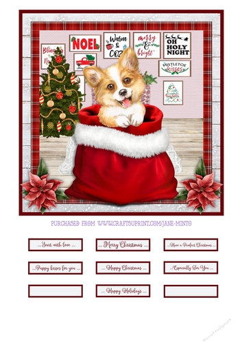 CHRISTMAS PUPPY - CORGI - quick card