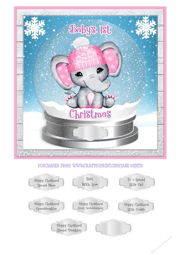 BABYS FIRST CHRISTMAS - PINK - quick card
