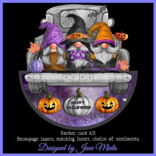 HALLOWEEN GNOMIES ROCKER CARD