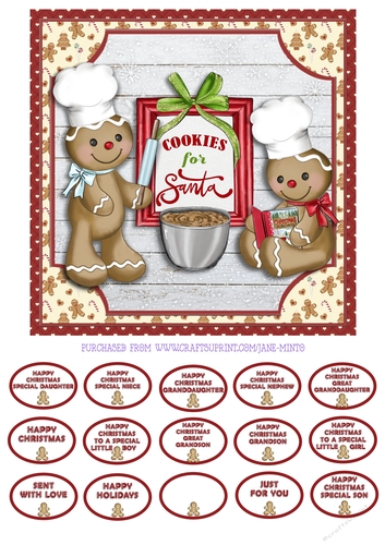 COOKIES FOR SANTA quick card