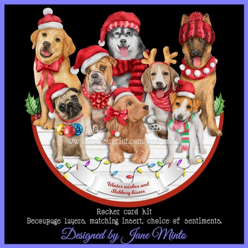 HAPPY CHRISTMAS DOGS rocker card